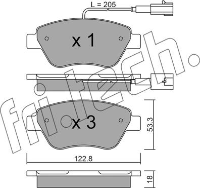 Fri.Tech. 330.0 - Brake Pad Set, disc brake autospares.lv