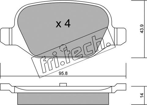 Fri.Tech. 333.0 - Brake Pad Set, disc brake autospares.lv