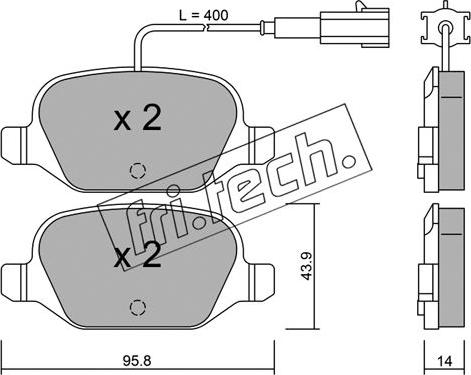 Fri.Tech. 333.3 - Brake Pad Set, disc brake autospares.lv