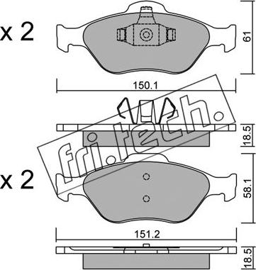 Fri.Tech. 325.0 - Brake Pad Set, disc brake autospares.lv