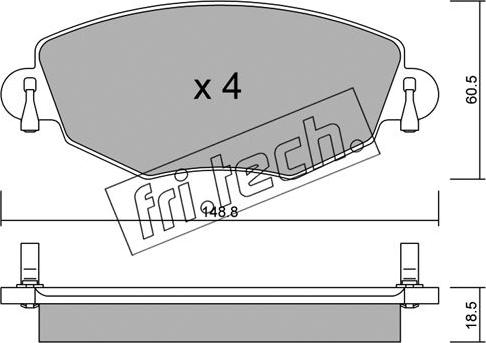 Fri.Tech. 327.0 - Brake Pad Set, disc brake autospares.lv