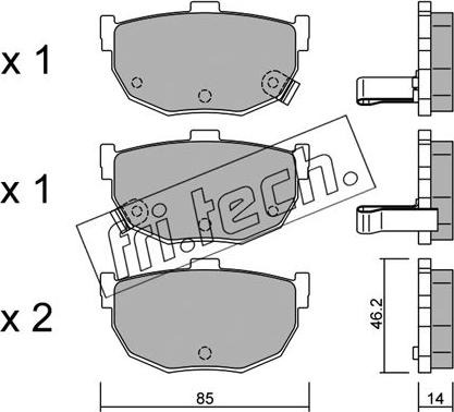 Fri.Tech. 371.0 - Brake Pad Set, disc brake autospares.lv