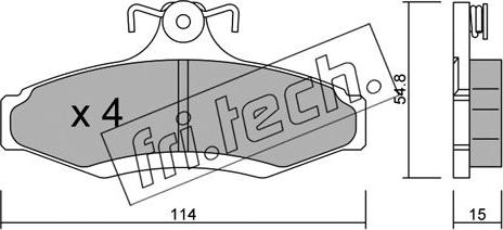 Fri.Tech. 378.0 - Brake Pad Set, disc brake autospares.lv