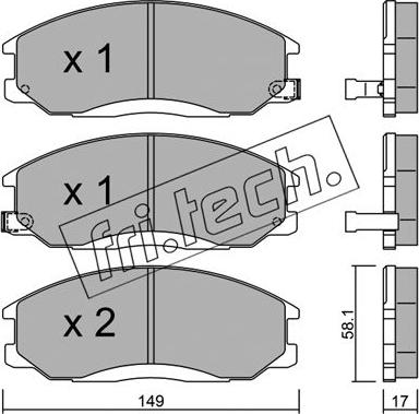 Fri.Tech. 373.0 - Brake Pad Set, disc brake autospares.lv