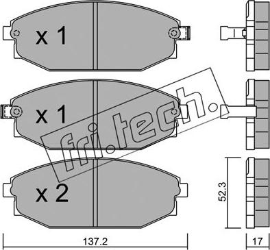 Fri.Tech. 372.0 - Brake Pad Set, disc brake autospares.lv