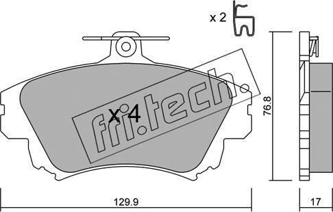 Fri.Tech. 295.0 - Brake Pad Set, disc brake autospares.lv