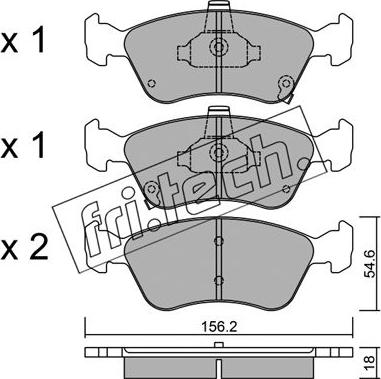 Fri.Tech. 296.0 - Brake Pad Set, disc brake autospares.lv