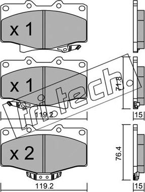 Fri.Tech. 291.0 - Brake Pad Set, disc brake autospares.lv