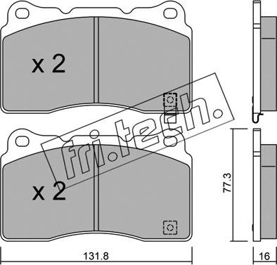 Fri.Tech. 297.5 - Brake Pad Set, disc brake autospares.lv