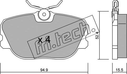 Fri.Tech. 244.0 - Brake Pad Set, disc brake autospares.lv