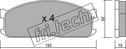 Fri.Tech. 241.0 - Brake Pad Set, disc brake autospares.lv