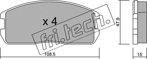 Fri.Tech. 247.0 - Brake Pad Set, disc brake autospares.lv