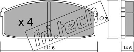 Fri.Tech. 254.0 - Brake Pad Set, disc brake autospares.lv