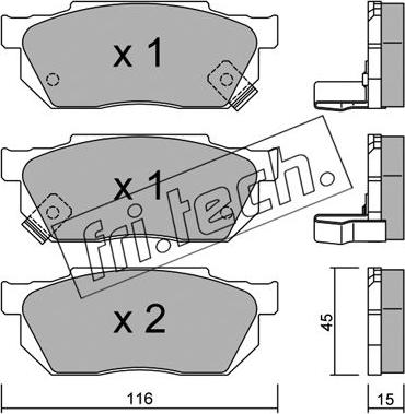 Fri.Tech. 256.1 - Brake Pad Set, disc brake autospares.lv