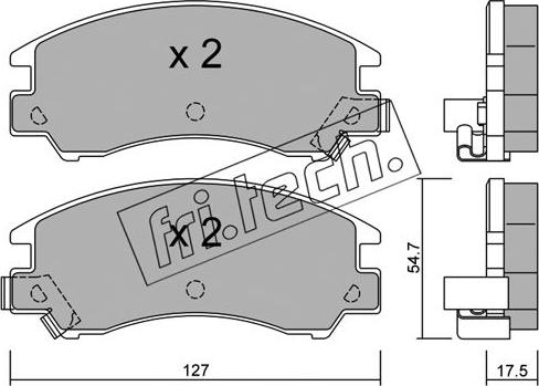 Fri.Tech. 250.0 - Brake Pad Set, disc brake autospares.lv