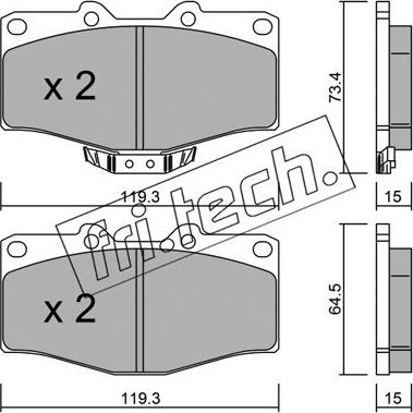 Fri.Tech. 251.0 - Brake Pad Set, disc brake autospares.lv