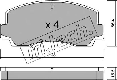 Fri.Tech. 252.0 - Brake Pad Set, disc brake autospares.lv