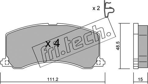 Fri.Tech. 257.0 - Brake Pad Set, disc brake autospares.lv