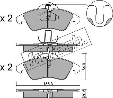 Fri.Tech. 265.0 - Brake Pad Set, disc brake autospares.lv