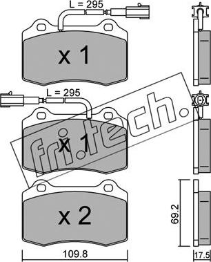 Fri.Tech. 260.0 - Brake Pad Set, disc brake autospares.lv