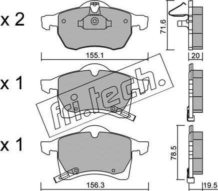 Fri.Tech. 267.0 - Brake Pad Set, disc brake autospares.lv