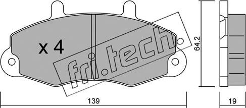 Fri.Tech. 201.0 - Brake Pad Set, disc brake autospares.lv