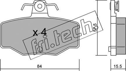 Fri.Tech. 207.0 - Brake Pad Set, disc brake autospares.lv