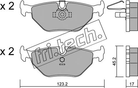 Fri.Tech. 219.0 - Brake Pad Set, disc brake autospares.lv