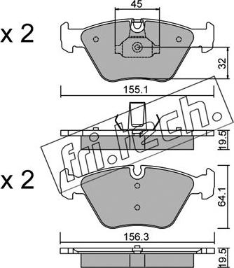 Fri.Tech. 216.3 - Brake Pad Set, disc brake autospares.lv