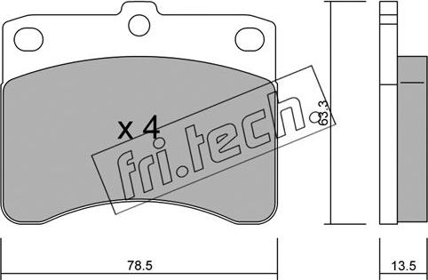 Fri.Tech. 210.0 - Brake Pad Set, disc brake autospares.lv