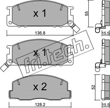 Fri.Tech. 289.0 - Brake Pad Set, disc brake autospares.lv