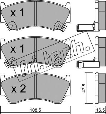 Fri.Tech. 286.0 - Brake Pad Set, disc brake autospares.lv