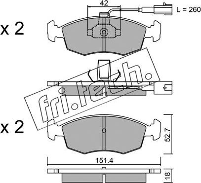 Fri.Tech. 283.1 - Brake Pad Set, disc brake autospares.lv