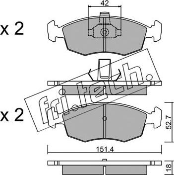 Fri.Tech. 283.3 - Brake Pad Set, disc brake autospares.lv