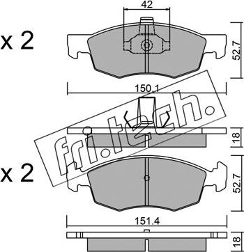 Fri.Tech. 283.2 - Brake Pad Set, disc brake autospares.lv