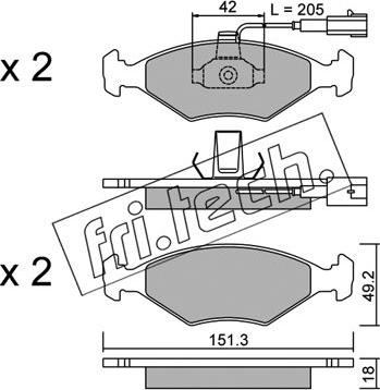 Fri.Tech. 282.1 - Brake Pad Set, disc brake autospares.lv