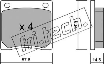 Fri.Tech. 238.0 - Brake Pad Set, disc brake autospares.lv