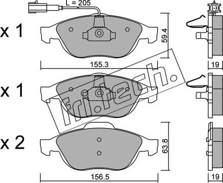 Fri.Tech. 229.1 - Brake Pad Set, disc brake autospares.lv