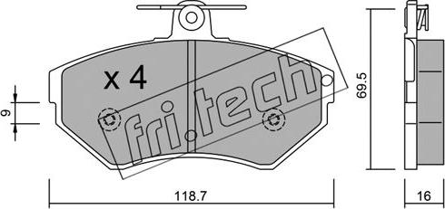Fri.Tech. 224.1 - Brake Pad Set, disc brake autospares.lv