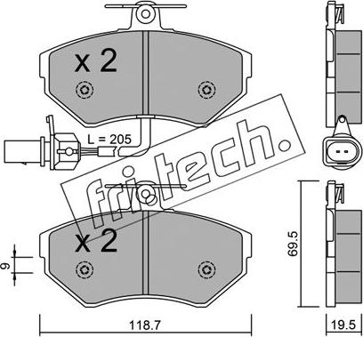 Fri.Tech. 224.2 - Brake Pad Set, disc brake autospares.lv