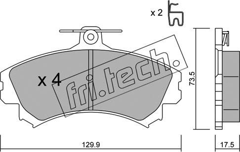 Fri.Tech. 225.1 - Brake Pad Set, disc brake autospares.lv