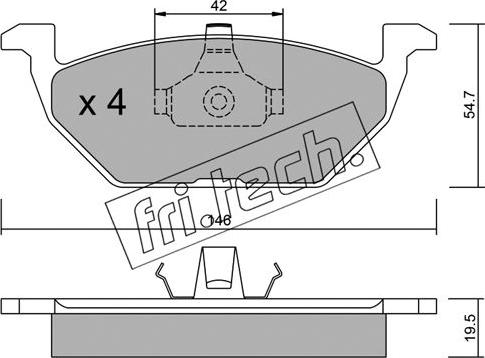 Fri.Tech. 220.0 - Brake Pad Set, disc brake autospares.lv