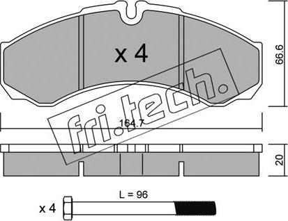 Fri.Tech. 221.0 - Brake Pad Set, disc brake autospares.lv