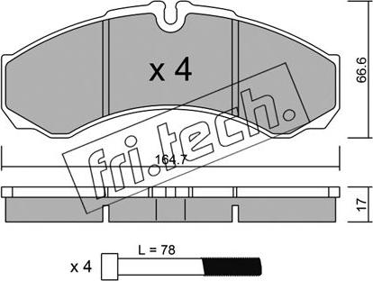 Fri.Tech. 221.3 - Brake Pad Set, disc brake autospares.lv
