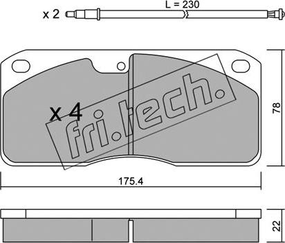 Fri.Tech. 279.0W - Brake Pad Set, disc brake autospares.lv