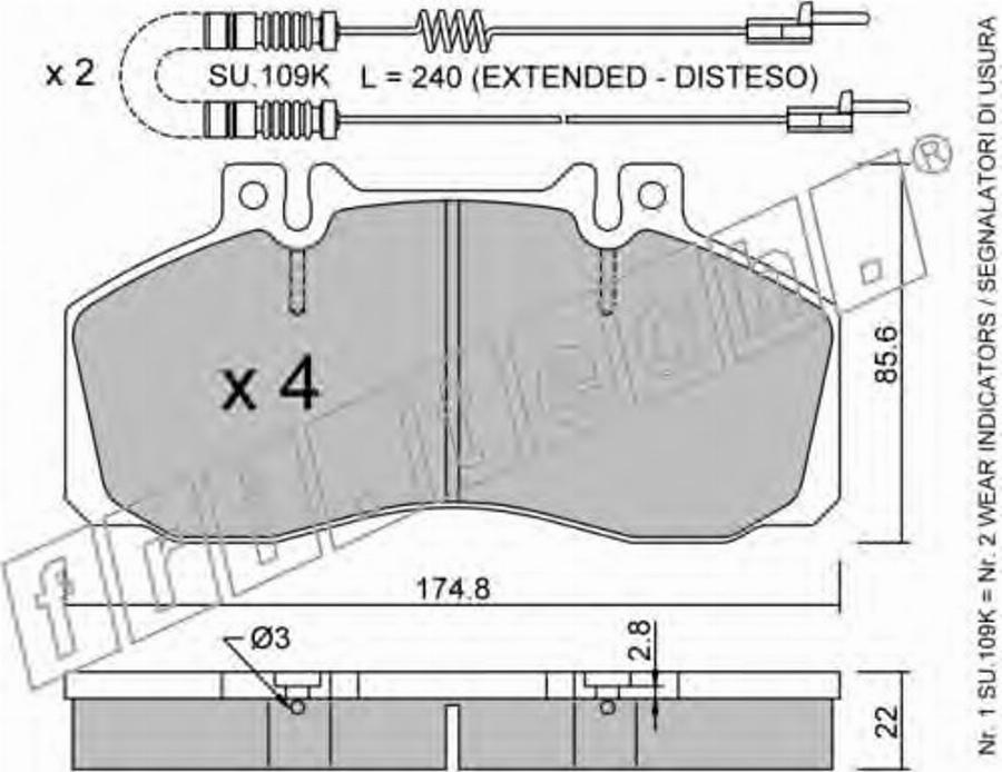 Fri.Tech. 276.0W - Brake Pad Set, disc brake autospares.lv