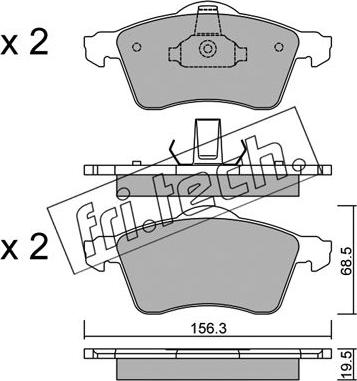 Fri.Tech. 272.0 - Brake Pad Set, disc brake autospares.lv