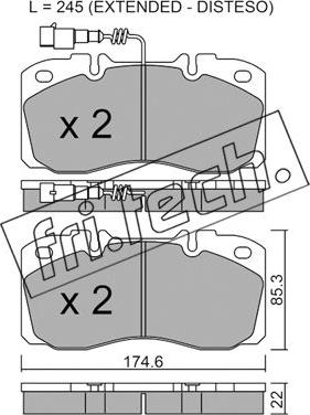 Fri.Tech. 277.5 - Brake Pad Set, disc brake autospares.lv