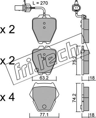 Fri.Tech. 790.1 - Brake Pad Set, disc brake autospares.lv