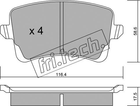 Fri.Tech. 792.0 - Brake Pad Set, disc brake autospares.lv